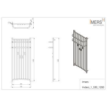 INDEO 6 kúpeľňový radiátor chróm 530x1200mm 461W Imers 0360CH