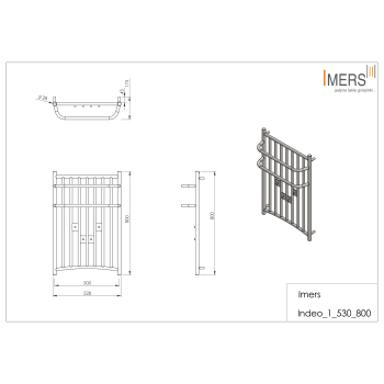 INDEO 4 kúpeľňový radiátor biely 530x800mm 335W Imers 0342