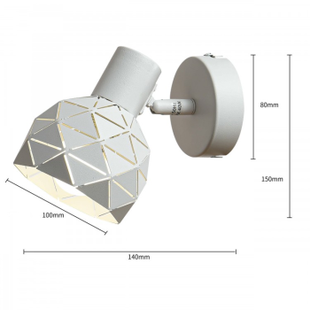 REUS reflektor biely 1x40W E14 Light Prestige