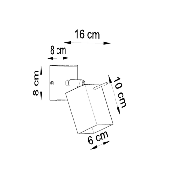 Nástenné svietidlo MERIDA 1 sivé 1x40W GU10 Sollux Lighting