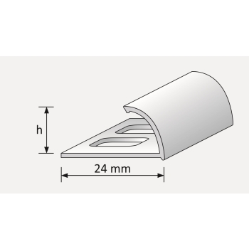 Vonkajší oválny hliníkový profil 10 mm/1 m