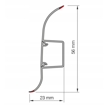 Spodná lišta SG56 2,5 m biela