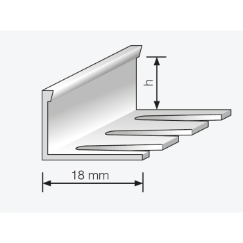Hliníkový profil na ukončenie keramickej dlažby a podláh na báze dreva 