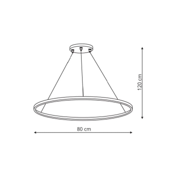 RING L čierna 1xLED CCT závesné svietidlo Light Prestige