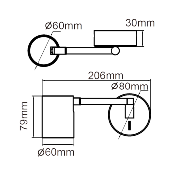 Nástenné svietidlo SNOW s predlžovacím ramenom biele 1x40W GU10 Light Prestige