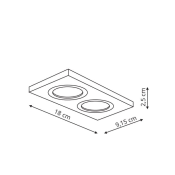 Skryté svietidlo METIS čierne 2x50W GU10 Light Prestige