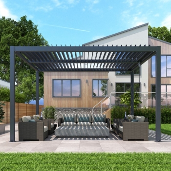 Pergola ogrodowa 3 x 3 z rozkładanym dachem - 100% z aluminium